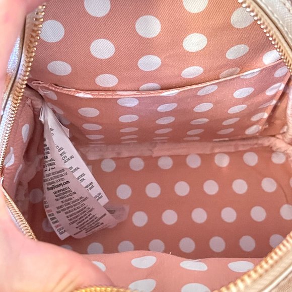 New Disney Parks Loungefly Backpack Bag Rose Gold Sequin NWT - Picture 7 of 7